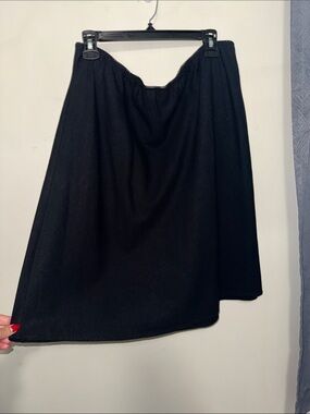 Classic Black Linen Blend A-Line Women's Skirt